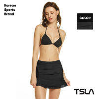 [TSLA] Womens UPF 50+ Swim Skirt Elastic Waistband Swimsuit Skort Built in Swimwear Bikini Bottom Design UV protection + quick drying function I ชุดว่ายน้ำหญิง I ชุดว่ายน้ำ I ชุดว่ายนํ้า (TM-FSK05)