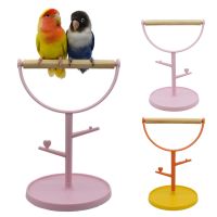 〖Love pets〗 Bird Perch Stand Toy Wood Parrot Stand Platform Cage Accessories Exercise Toys for Cockatiel Lovebirds Budgies Parakeet