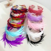 【cw】 Colored Feather Hairband Headband Hair Jewelry Accessories