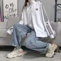 เสื้อแจ็คเก็ตลำลอง Adidasสำหรับผู้ชายและผู้หญิง ผู้ชายผู้หญิงใส่ได้หมด (ฟรีไซส์!เสื้อความยาว70cm!หน้าอก42 ใส่ได้น้ำหนัก40kg-75kg)