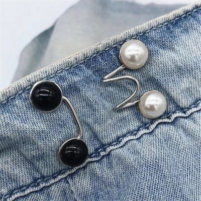 Womens Tighten Waist Brooches Detachable Metal Buttons for Skirt Pants Jeans Adjustable Sewing-Free Buckle Clothing Accessories