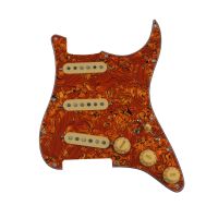 WK-Loaded Pickguard Pickups Guitar Alnico 5 Pickups SSS Single Coils Pickups /Yellow Pickup Covers Set