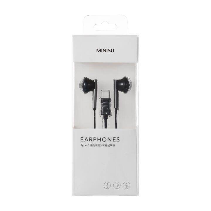 Miniso Type C InEar Earphones Earbuds Headphone Type C Braided HalfIn