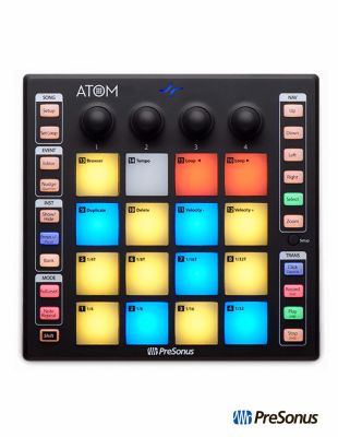 PreSonus Atom Pad Controller คอนโทรลเลอร์ แบบ 16 แป้น ปรับดัง-เบาได้ ใช้งานง่าย + แถมฟรี Studio One & Ableton Live Lite & สาย USB