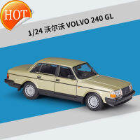 โมเดลสำเร็จรูปแบบจำลองรถจากโลหะอัลลอยด์รถคลังสินค้าพร้อม Willie 1:24 Volvo 240 GL