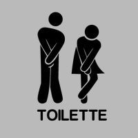 French wall stickers - Funny Toilet Entrance Sign Sticker for france home restaurant toilette decor Wall Stickers  Decals