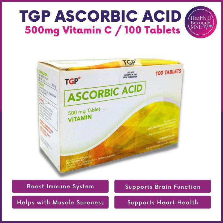 1 Box TGP Ascorbic Acid Vitamin ( Vitamin C) Tablet 500mg 100 Tablet