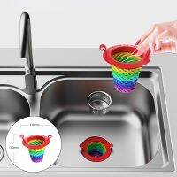 Little Strainer Floor Drain Sink Dish FoldableDrainer Retractable Mesh Filter Drainer Anti-Dogging