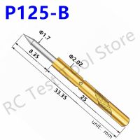 20/100PCS P125-B Copper Nickel Plated Electronic Test Probe P125-B1 Test Pogo Pin Length 33.35mm Sprng Test Test Accessories Nails Screws Fasteners