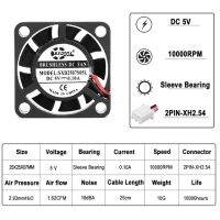 2Pcs 2pin 2507 2.5ซม. 25X25X7มม. 25มม. Dc 5V 12V Micro Cooler พัดลมระบายความร้อน Cooler Brushless ชิปเซ็ตฮีทซิงค์พัดลมระบายความร้อนขนาดเล็ก