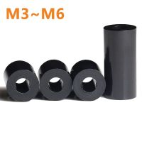 ☢ 50pcs M3 M4 M5 M6 Black ABS Rround Spacer Standoff Nylon Non-Threaded Spacer Round Hollow Standoff Washer Free Shipping