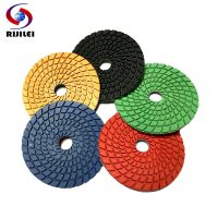 RIJILEI 10 Pieces/Lot 4Inch Flexible Diamond Polishing Pads 100mm Spiral Wet Polishing Pad Granite Marble Grinding Disc 4DS2