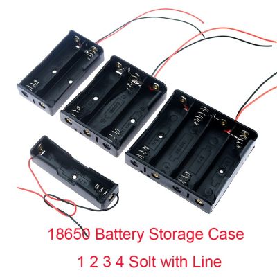 4/3/2/1x 18650 Battery Storage Box Case DIY 1 2 3 4 Slot Way Batteries Clip Holder Container With Wire Lead Pin