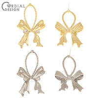 Cordial Design 30Pcs 28*44MM Rhinestone Earrings StudJewelry AccessoriesBowknot ShapeRhodiumJewelry Findings &amp; Components