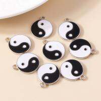 【YF】✣✇☢  10pcs 18x21mm Enamel Kung Fu Tai Chi Charms Pendants for Necklaces Earrings Making Yin Yang Jewelry Findings