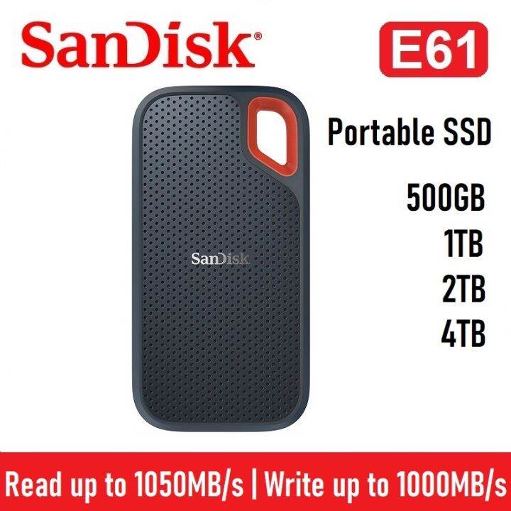 Sandisk E61 Extreme Portable Ssd Usb 32 Gen 2 Solid State Drive Storage 500gb 1tb 2tb 4tb Nvme 9538