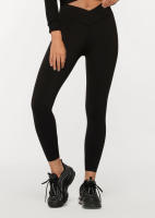 กางเกงเลกกิ้ง Wrap Waistband Ankle Biter Leggings / BLACK / S032148