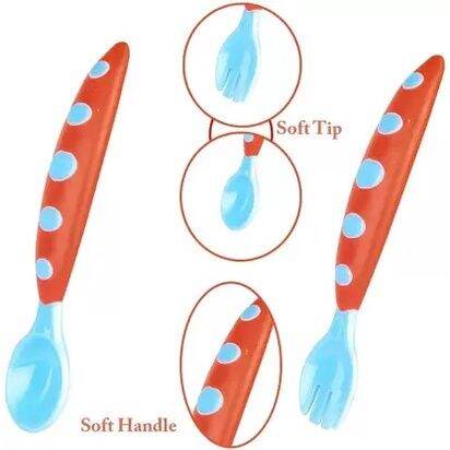 no-5-ช้อนส้อมฝึกทานอาหารสำหรับเด็กเล็ก-spoon-and-fork-for-children-ช้อนสำหรับเด็ก-ฝึกทานอาหารด้วยตัวเอง-ช้อนเด็กซิลิโคน-ชุดช้อนส้อมสำหรับเด็กเล็ก