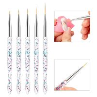 5Pcs/Set Acrylic Stripe Nail Art Liner Brush 3D Tips Manicure Line Drawing Pen UV Gel Grid Brushes Painting Tools