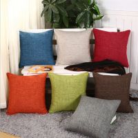 45x45cm Thicken Solid Color Linen Sofa Cushion Cover Living Room Throw Pillow Case Home Decor