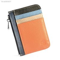 ❁✈✴ 2022 High-end Textured Zipper Card Holder 100 Cowhide Leather Wallet Credit ID Card Holder Purse Money Case for Men Women