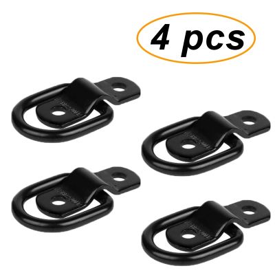 4pcs D Shape Pull Hook Tie Down Anchors Ring Iron Stainless Steel Cargo Tie Down Ring for Car Truck Trailers RV Boats