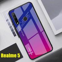 [ส่งจากไทย] Case Realme5i / Realme 5 / Realme 5s เคสเรียวมี5/5เอส เคสกระจกไล่สี ขอบนิ่ม เคสกระจกสองสี เคสกันกระแทก