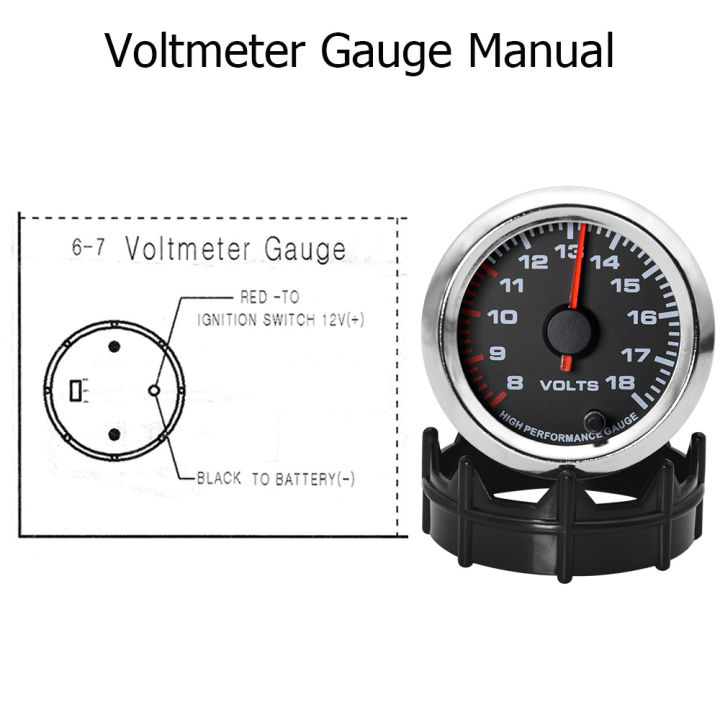 7สี-led-โวลต์มิเตอร์2-52มิลลิเมตรรถวัดโวลต์มิเตอร์ตัวชี้โวลต์เมตร8-18โวลต์แรงดันไฟฟ้าสำหรับสากลเบนซินรถ12โวลต์