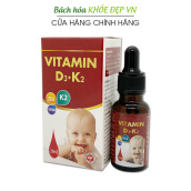 Tinh chất Vitamin D3 K2 DHA nhỏ giọt giúp chắc khỏe xương răng, tăng cường hấp thu canxi - Chai 20ml