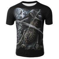 24 colors skull shirtmens Personalizedsummer skull t-shirtHip HopPunk Rock men tops front/back patterns are different