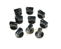 KAISH 10x Guitar AMP Effect Pedal Knobs Davies 1510 Pointer Knob Set Screw Black