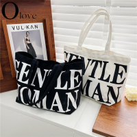 【Olove COD】Gentlewoman canvas bag กระเป๋าถือ แฟชั่นมาใหม่ CENTLE ใบใหญ่ เนื้อผ้าหนา ขนาด ยาว45*28CM TOTE BAG