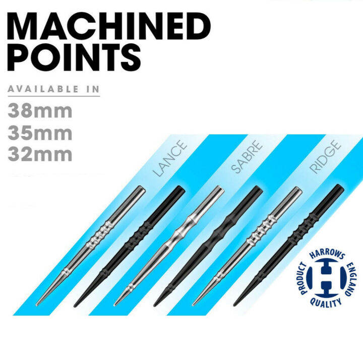 HARROWS Sabre Ridge Lance Dart point Steel Tip Machined Points Black