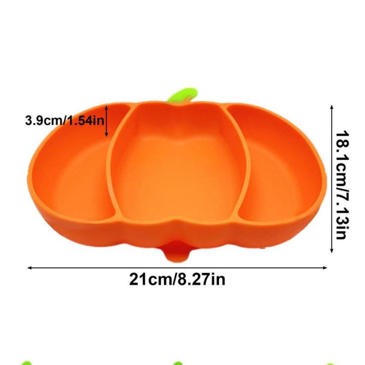 children-silicone-dinner-pate-pumpkin-bowl-with-3-dividers-baby-food-supplementary-meal-plate-for-home-picnic-camping-school