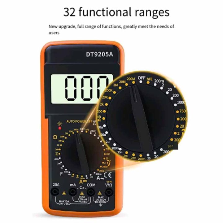 multimeter-dt-9205a-มัลติมิเตอร์-วัดไฟฟ้า-หลายหน่วย-มัลติมิเตอร์แบบดิจิตอล-มิเตอร์วัดไฟ-เครื่องวัดไฟฟ้า-multimeterราคา-มิเตอร์วัดไฟฟ้า