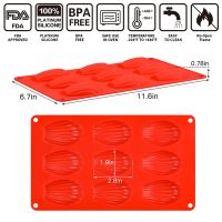 Special Offers SILIKOLOVE 9 Even Madeleine Shell Cookie Mold Silicone Biscuit Cake Baking Mould