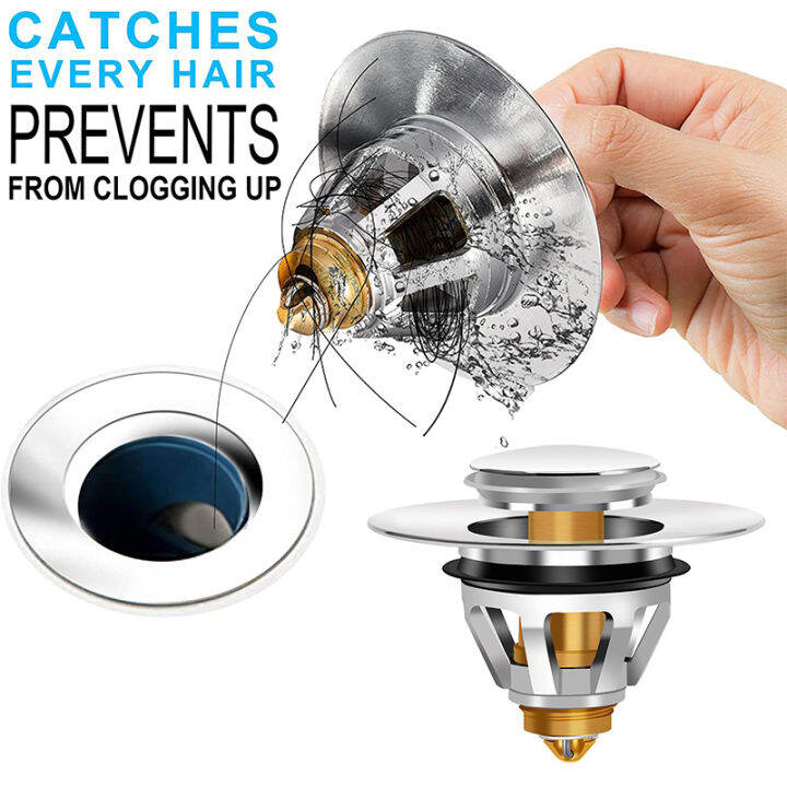 Universal Brass PopUp Sink Drain Filter Hair Catcher Deodorant Plug