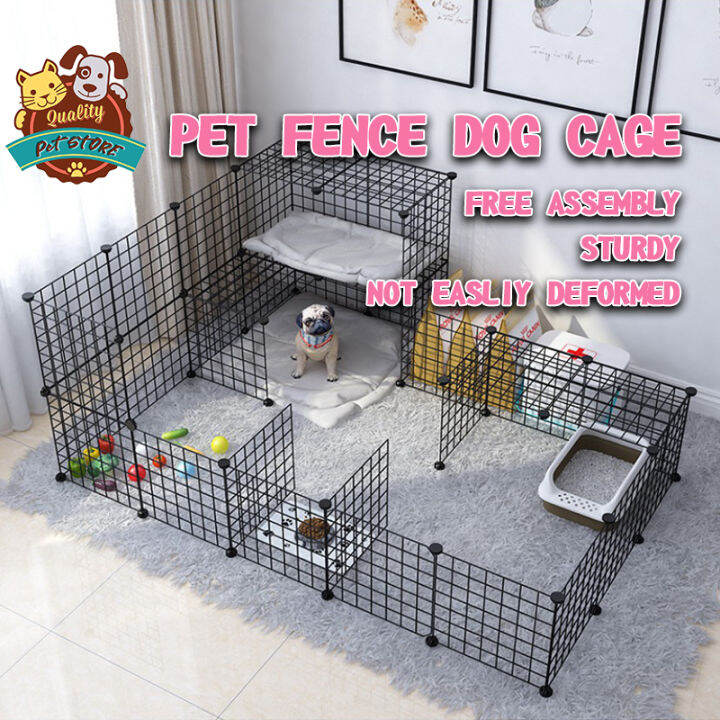 12Pcs Fence Dog Cage Stackable Cat Rabbit Fence Cage DIY 35*35CM Metal