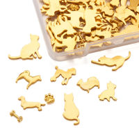 1Box Cats Dogs Alloy Cabochons For DIY UV Epoxy Resin Pressed Flower DIY Jewelry Making Findings Accessories Mixed Shapes