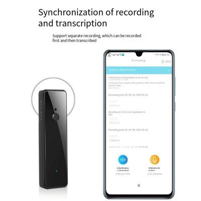 Wireless Voice Recorder Pen V80 16G Portable HD Recording HIFI Audio Dual Microphones Inligent Noise Reduction Audio To Text