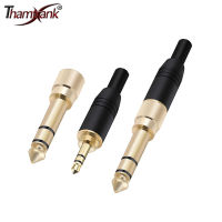 10pcs5set Gold-Plated Adapter Jack 6.35mm 3poles Stereo Male Plug with Inside Screw to 3.5mm Jack Stereo Female Socket Converte