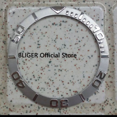38MM Silver Color Watch Bezel Insert For Fit 40MM Case SUB Automatic Movement Mens Watch BB-1