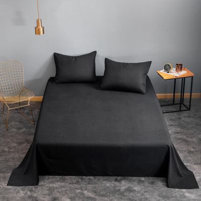Bonenjoy 1 pc Bed Sheet Black Double/Queen/King Size Bed Sheet Solid Color Flat Sheet For Adult Sheet Sets (No Pillowcase)