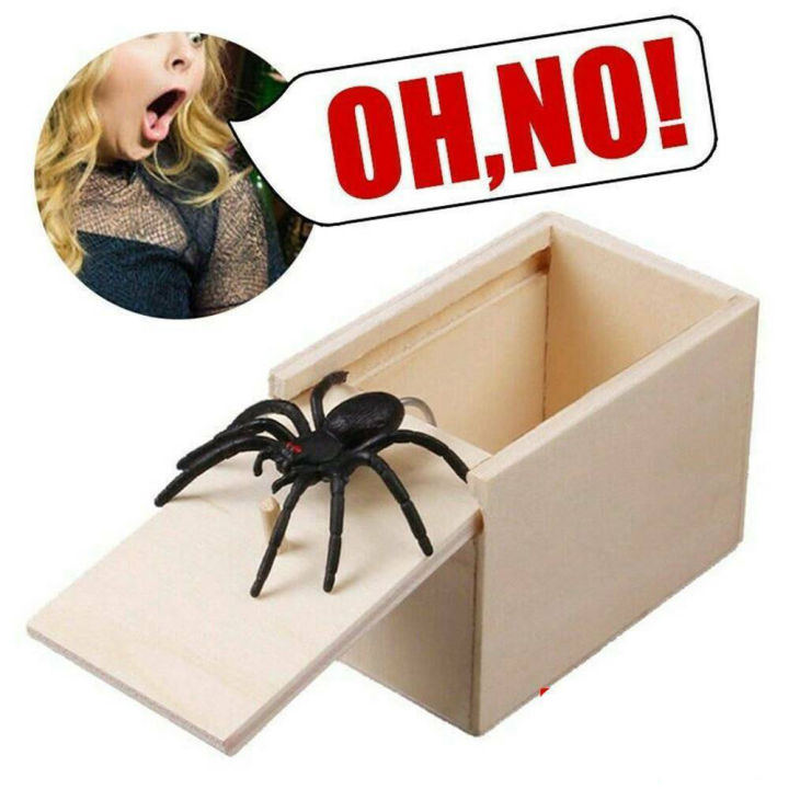 okdeals-กล่องไม้แกล้งคน-ของเล่นแกล้งคนกลัวแมงมุม