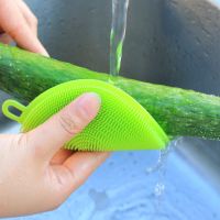 Kitchen dishwashing brush Round silicone dishcloth cleaning Kitchen tools