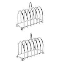 2X Toast Bread Rack Holder 6 Slice Stainless Steel Toast Rack with Ball Feet and Loop Carry Handle