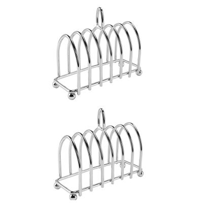 2X Toast Bread Rack Holder 6 Slice Stainless Steel Toast Rack with Ball Feet and Loop Carry Handle