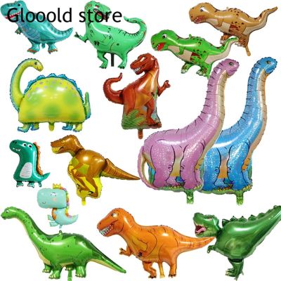 Lamontuo ลูกโป่งฟอยล์รูปมงกุฎไดโนเสาร์ขนาดใหญ่น่ารักของป่าธีมปาร์ตี้ป่าพรรคเด็ก Kids Toys ของตกแต่งงานปาร์ตี้วันเกิด