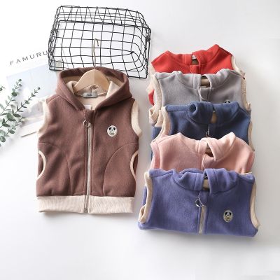 （Good baby store） Children Vest 2022 Spring/Autumn Kids Polar Fleece Zipper Casual Outerwear Coat For Baby Boy Girl 2 10 Year Waistcoat CC166