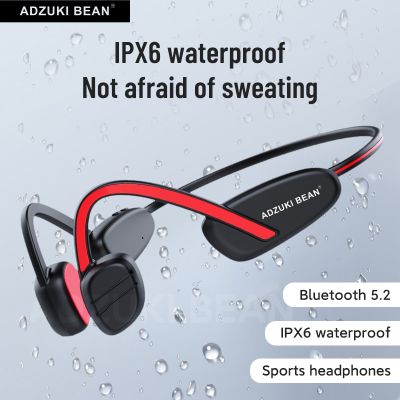 ZZOOI Bluetooth Bone Conduction Earphones for Sports Running IPX6 Waterproof with Microphone Bone Conduction Headphones for Smartphone
